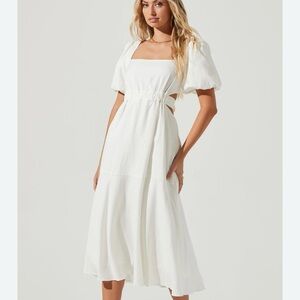 ASTR THE LABEL Angeles Puff Sleeve Cutout Dress